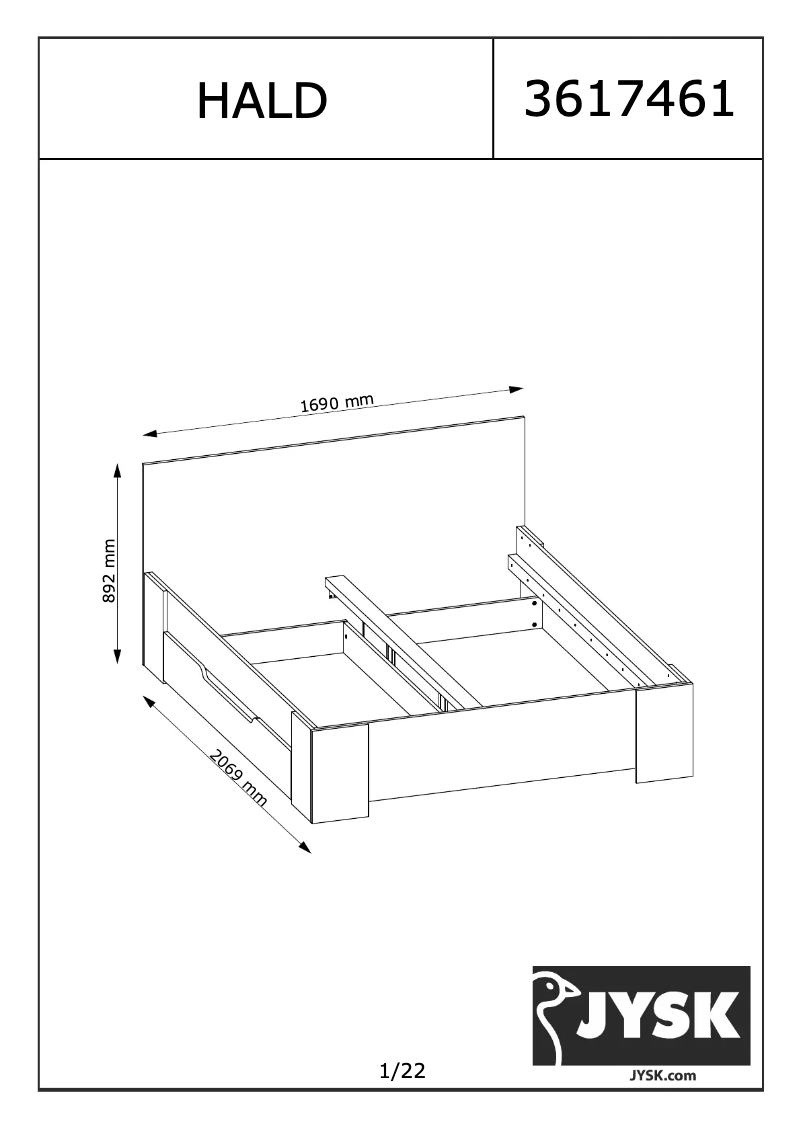 Page 1 of the manual User Manual JYSK Hald (160x200)