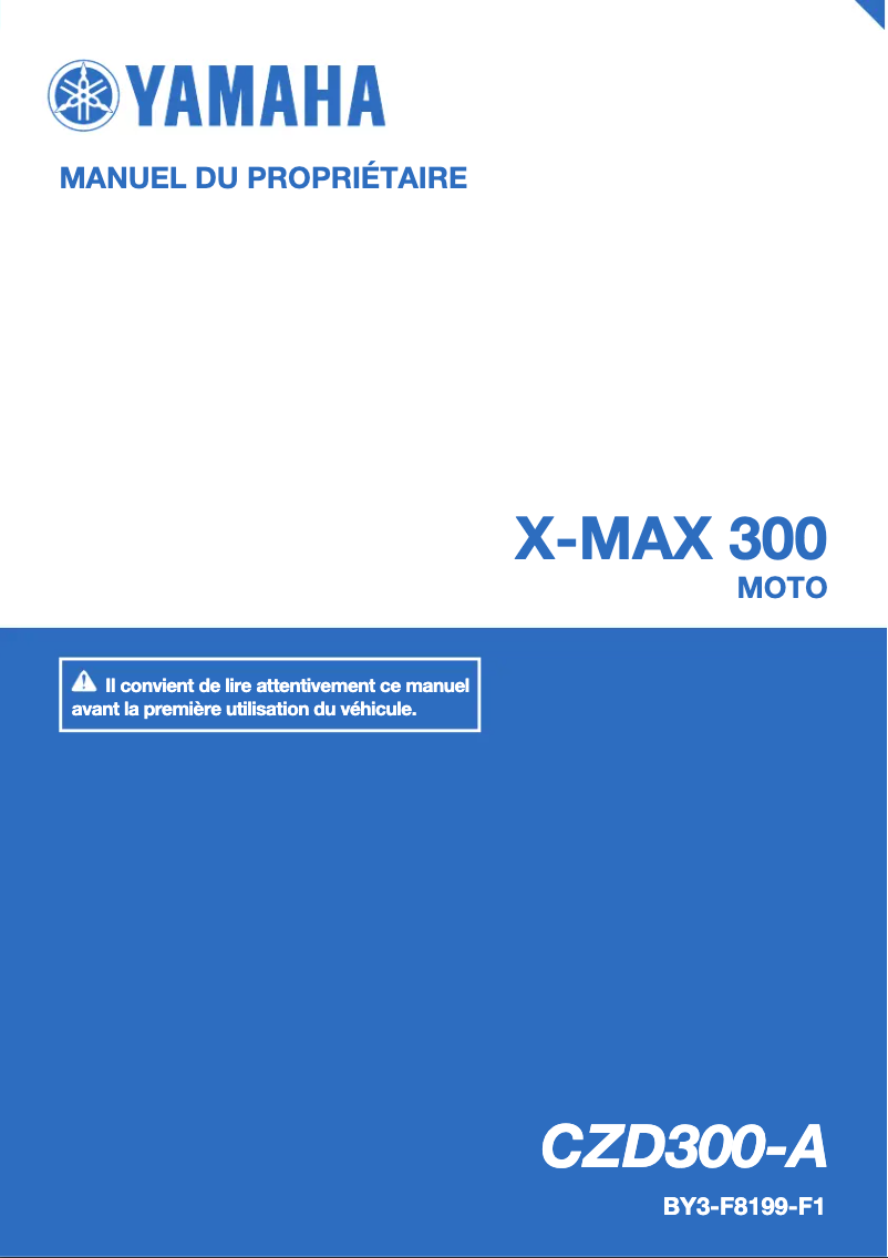 Page 1 of the manual User Manual Yamaha XMAX 300 (2018)