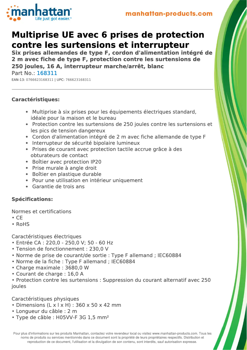 First page image of the manual for 168311