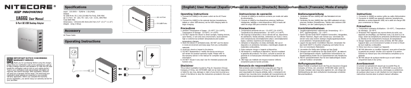 First page image of the manual for UA66Q