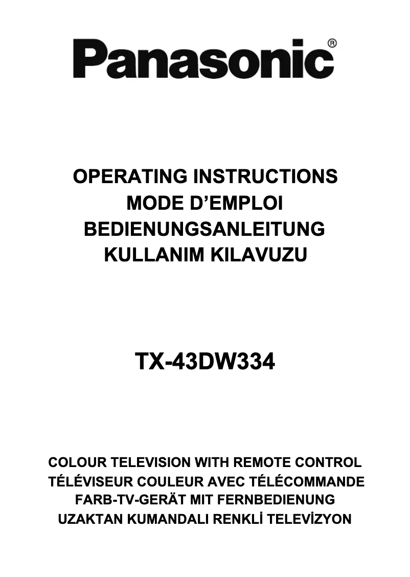 Page 1 of the manual User Manual Panasonic Viera TX-43DW334