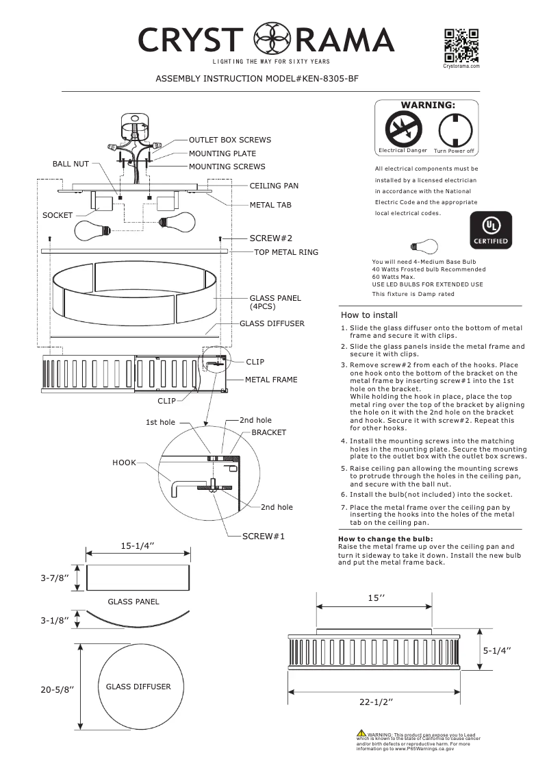 First page image of the manual for Kendal KEN-8305-BF