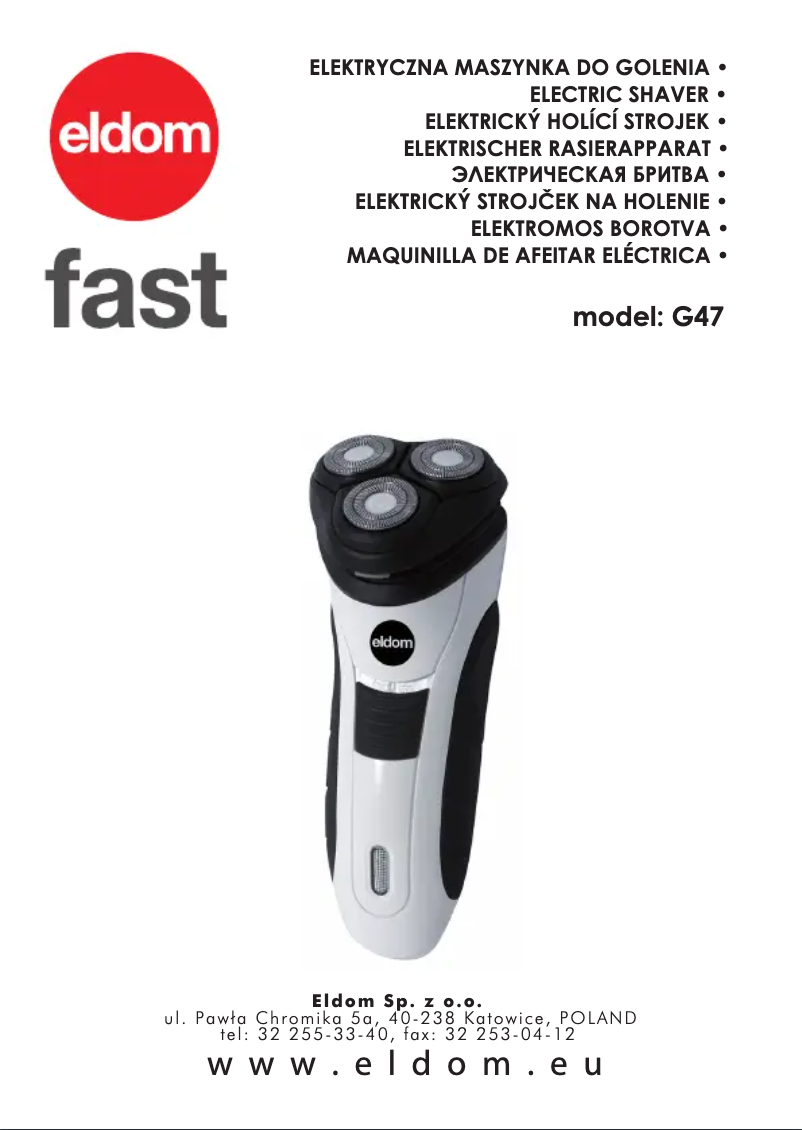 Page 1 de la notice Manuel utilisateur Eldom G47