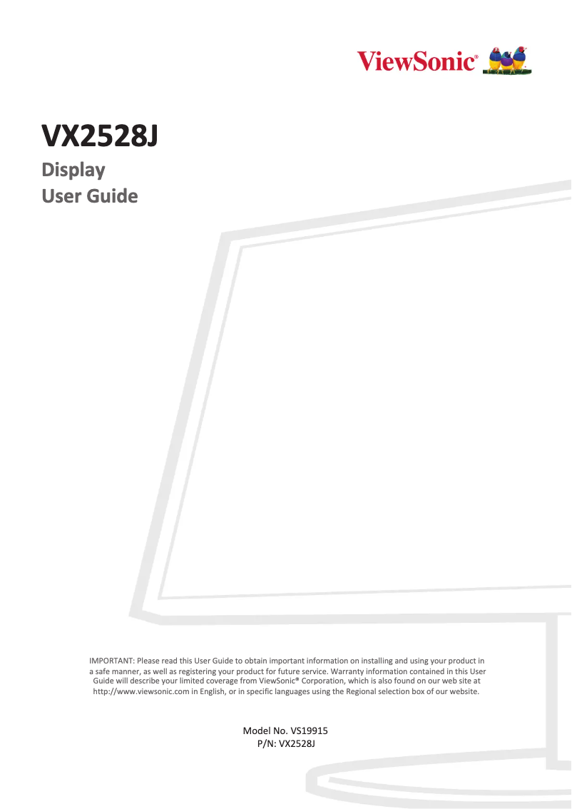 Image de la première page du manuel de l'appareil VX2528J