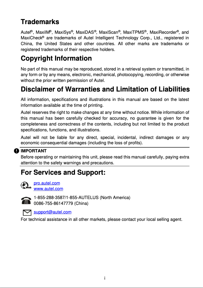 First page image of the manual for MaxiIM IM508S