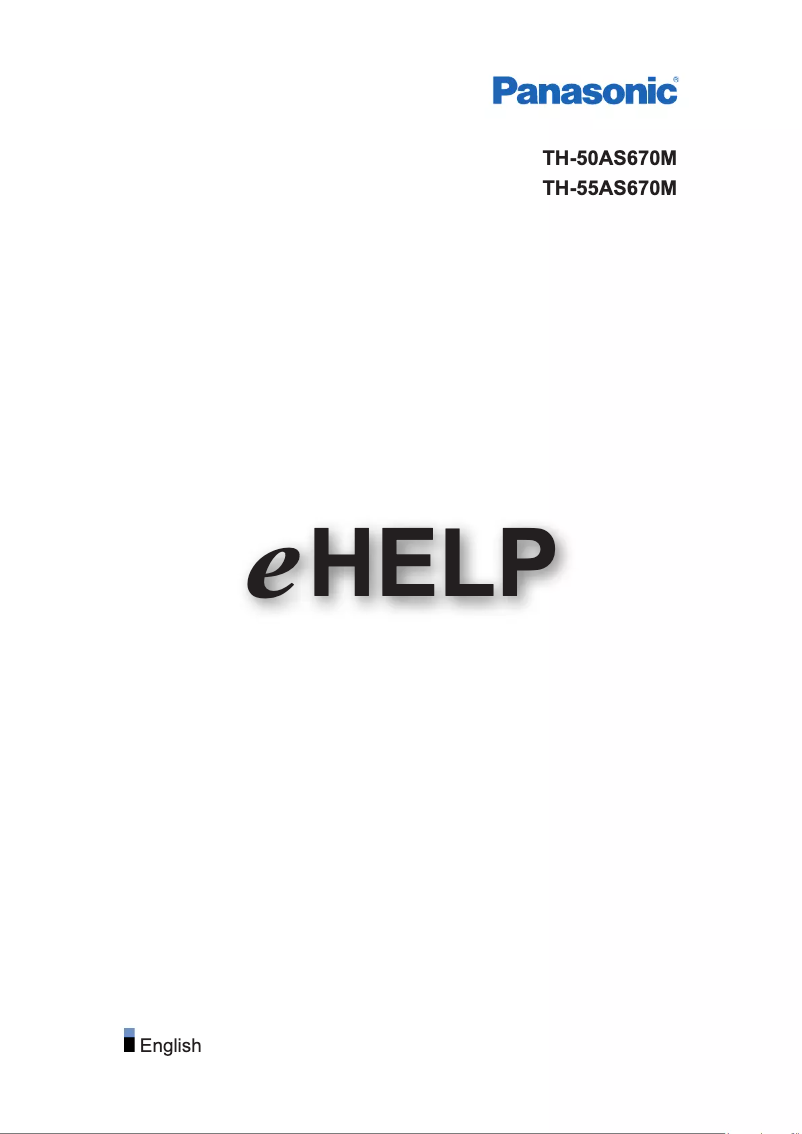 First page image of the manual for TH-50AS670M