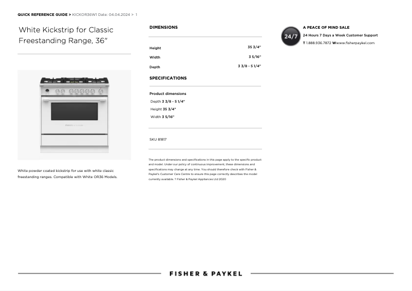 First page image of the manual for KICKOR36W1
