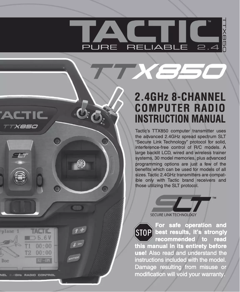 Page 1 of the manual User Manual Tactic TTX850