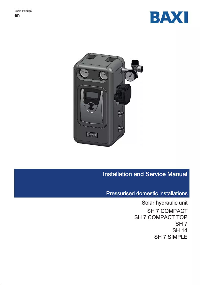 Page 1 of the manual User Manual Baxi SH 7 Compact
