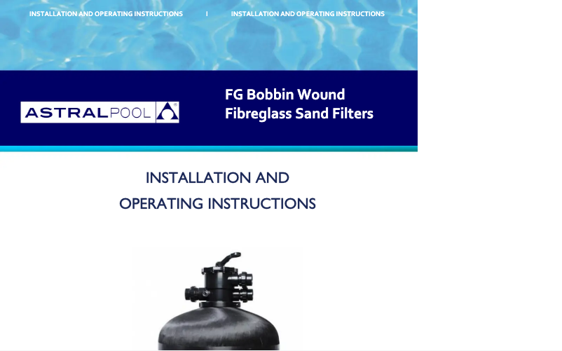 Page 1 of the manual User Manual AstralPool FG 604