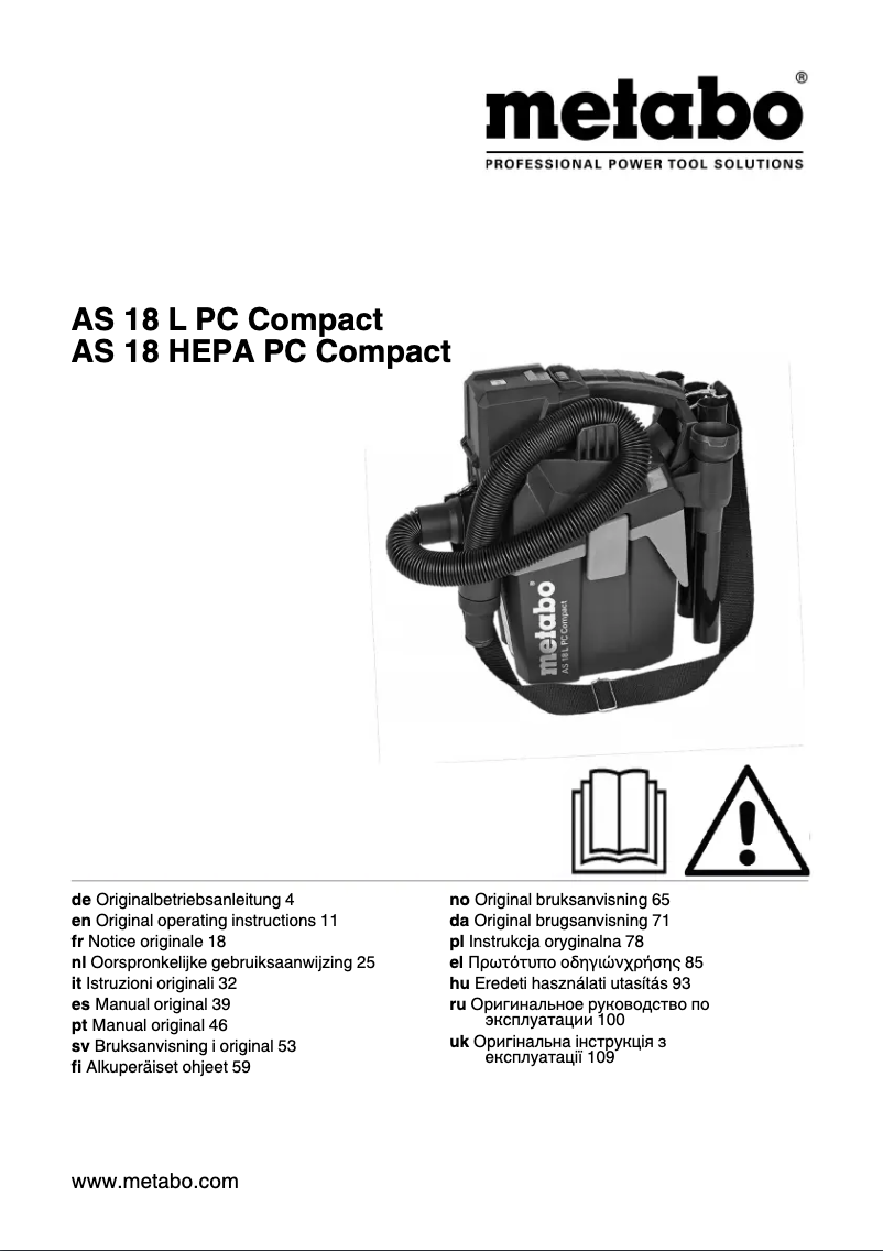 First page image of the manual for AS 18 HEPA PC Compact