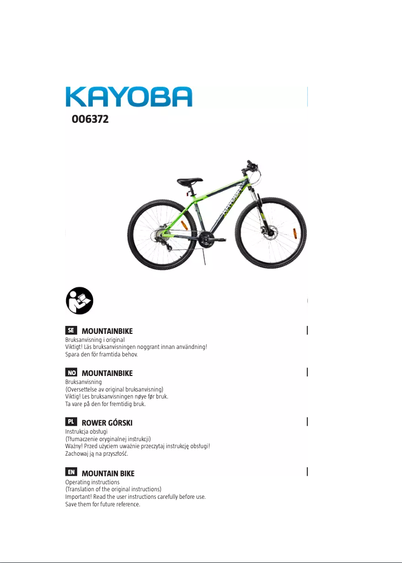 Page 1 of the manual User Manual Kayoba 006-372