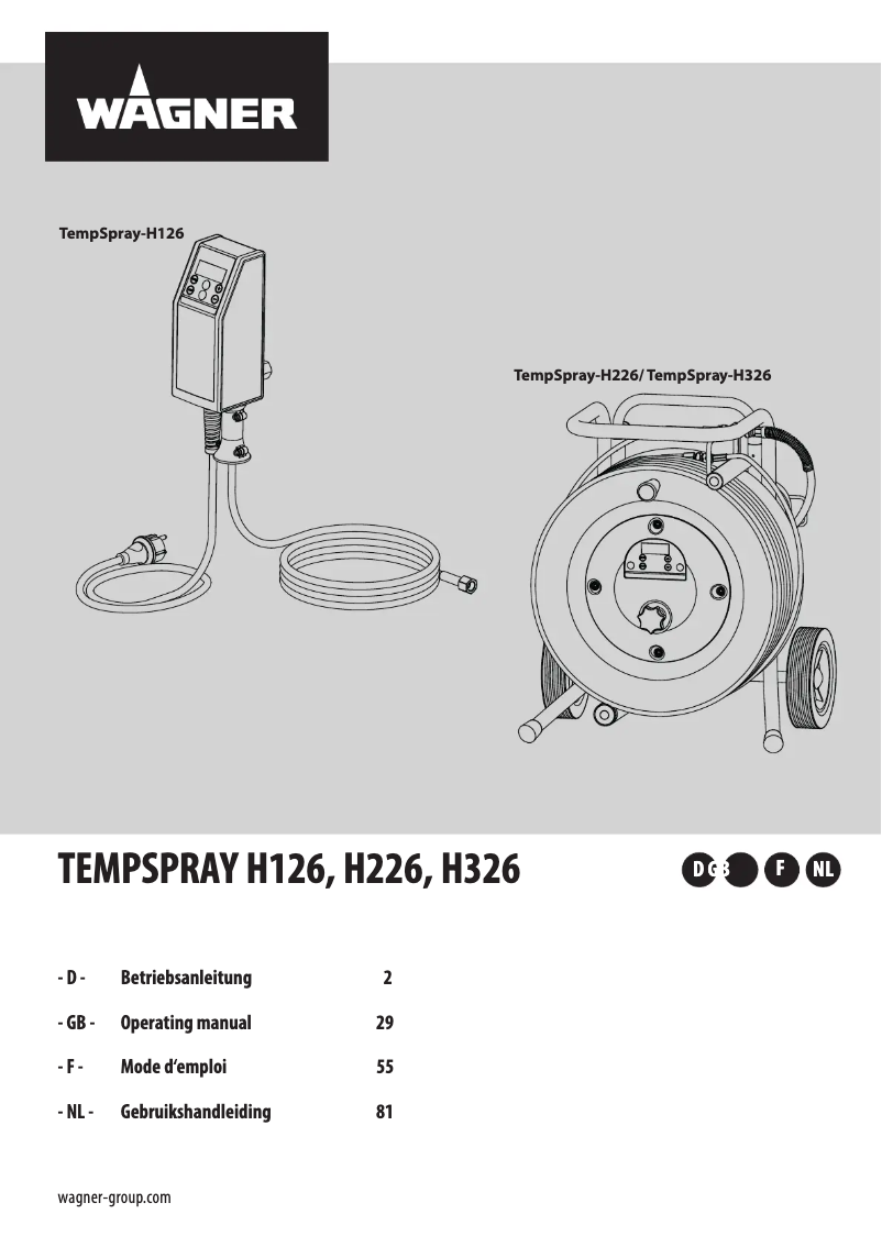 First page image of the manual for TempSpray H226