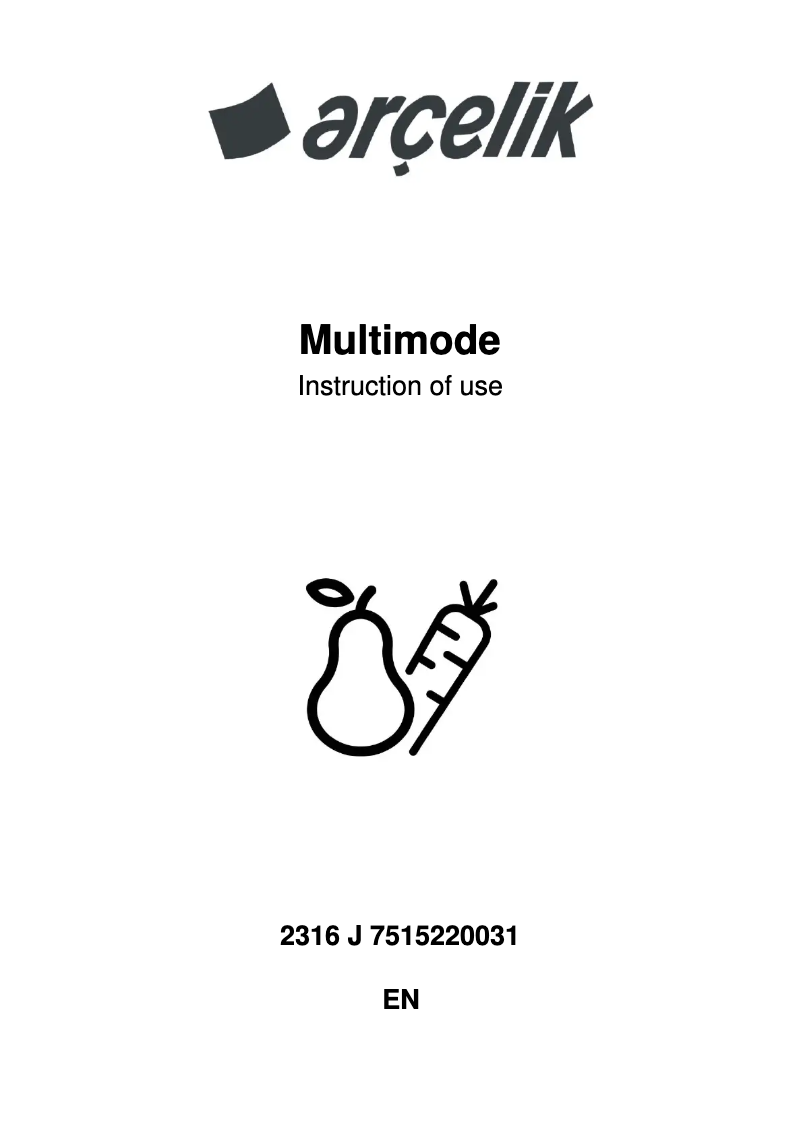 Page 1 of the manual User Manual Arçelik 2316 J