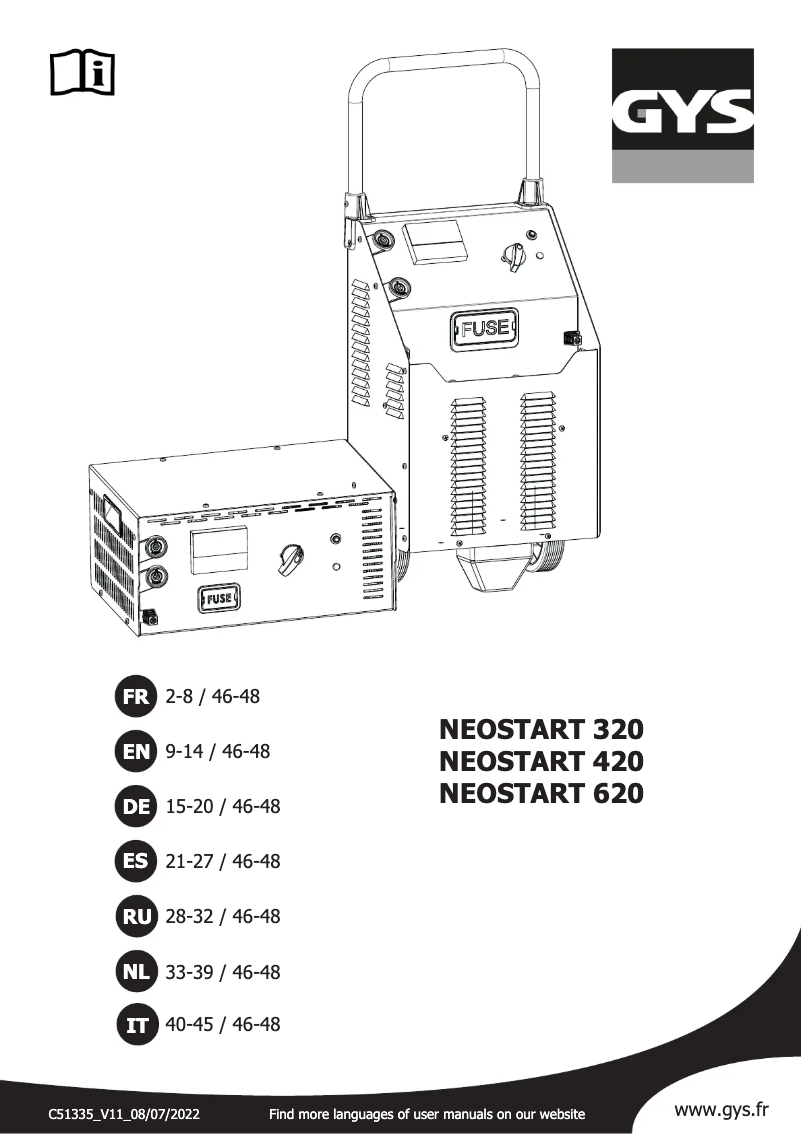 First page image of the manual for Neostart 620
