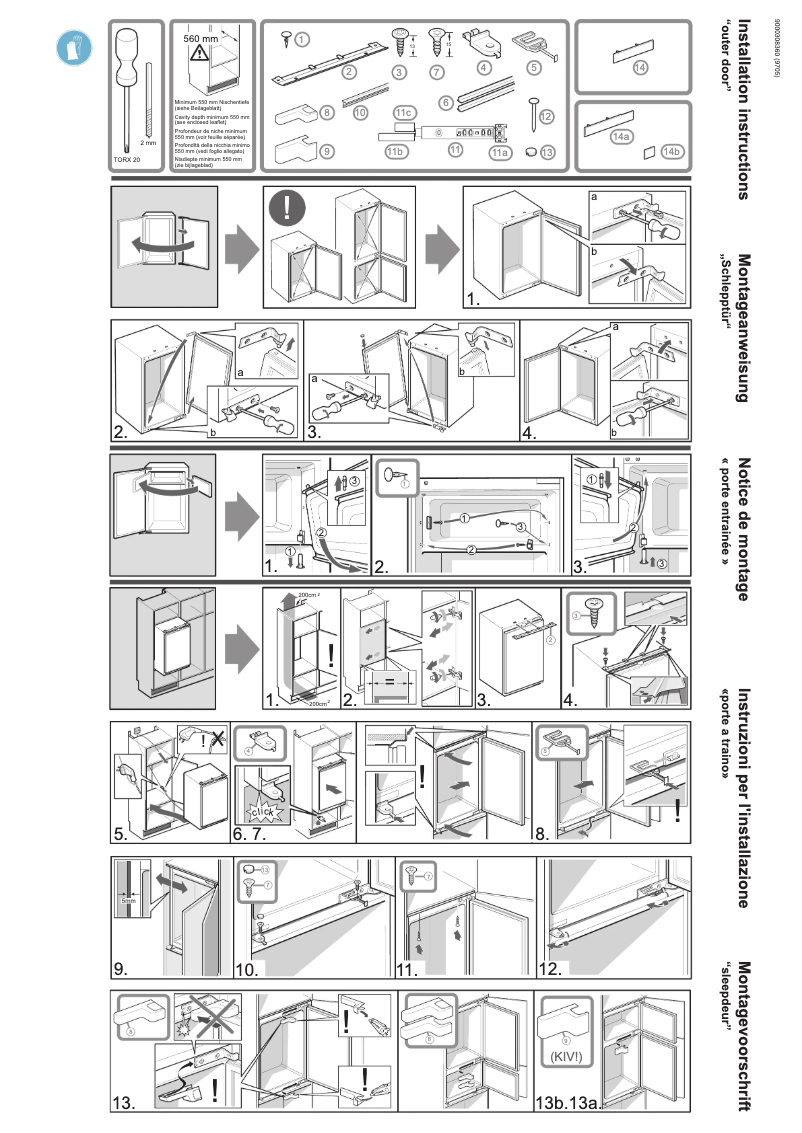 Page 1 of the manual Installation Guide Bosch KIR18V00