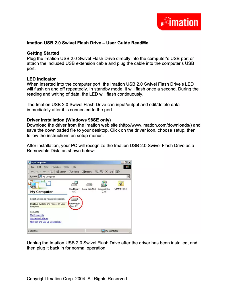 First page image of the manual for Swivel