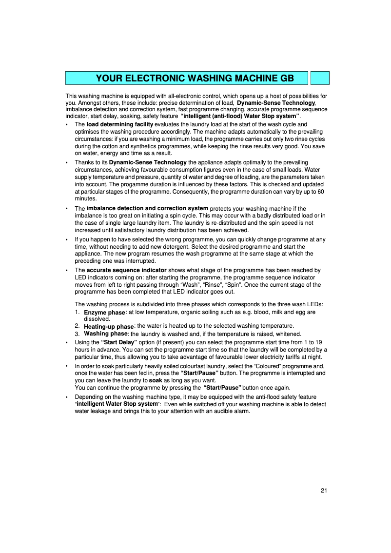 Page 1 of the manual User Manual Bauknecht WA 8755