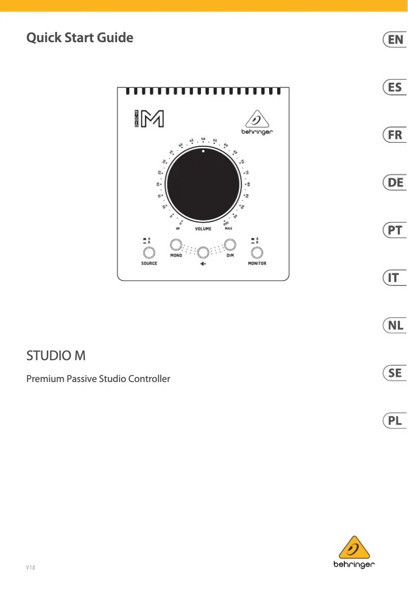First page image of the manual for Studio M