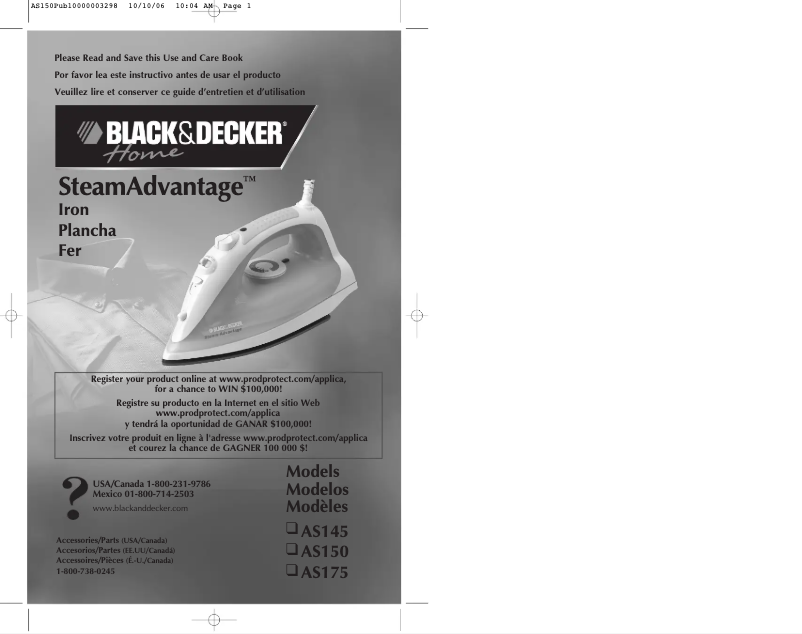 Page 1 of the manual User Manual Black & Decker AS175