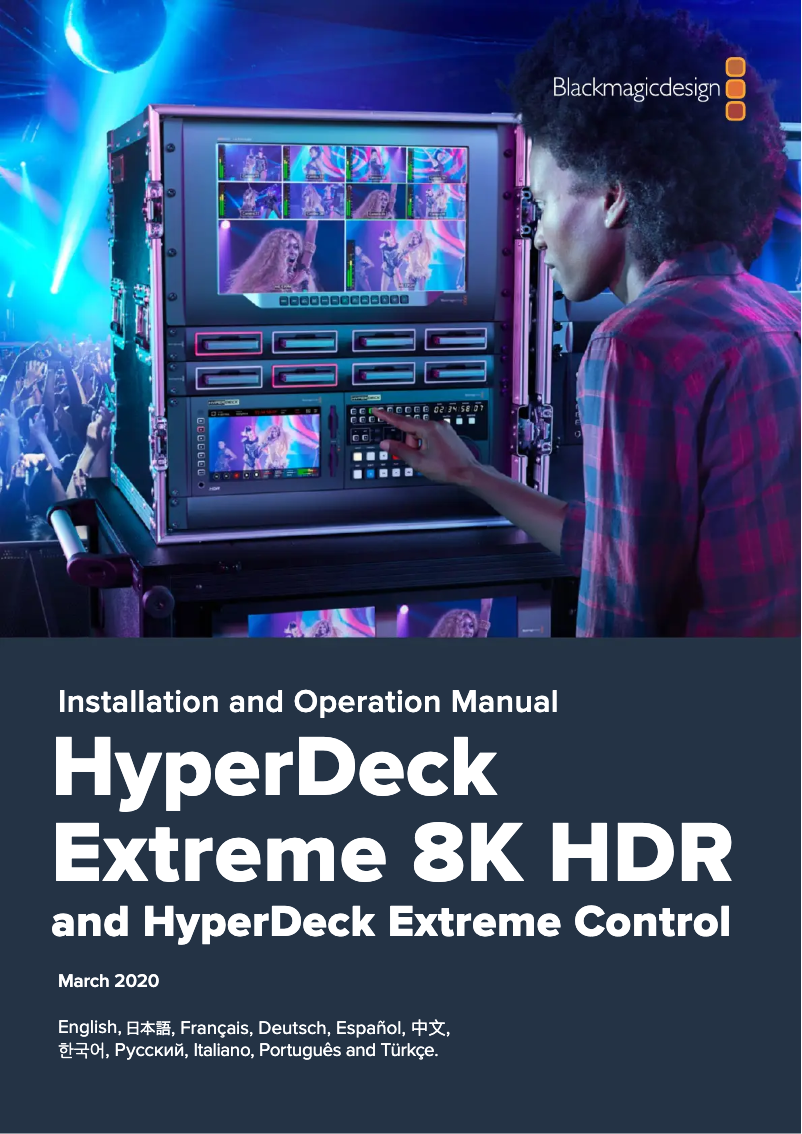 Page 1 of the manual User Manual Blackmagic Design HyperDeck Extreme 8K