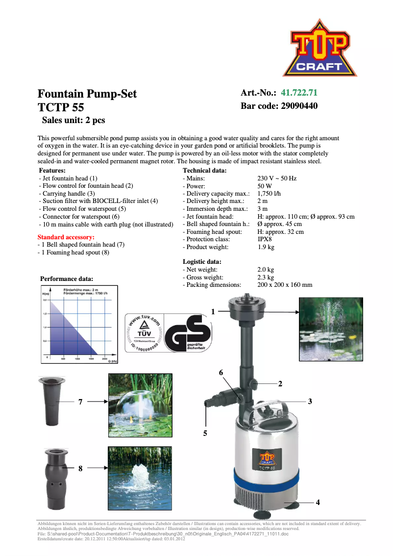 Image de la première page du manuel de l'appareil TCTP 55