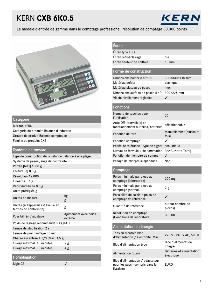 First page image of the manual for CXB 6K0.5