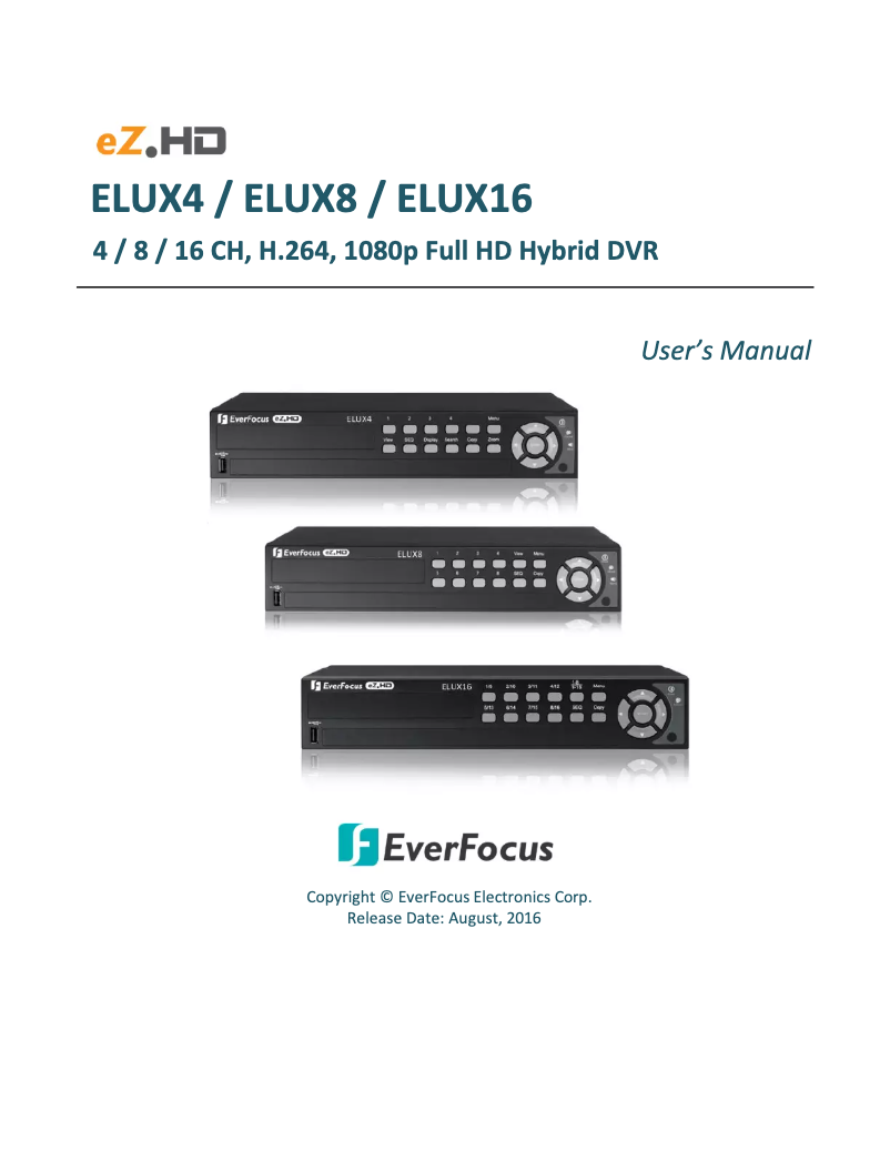Page 1 of the manual User Manual EverFocus ELUX4