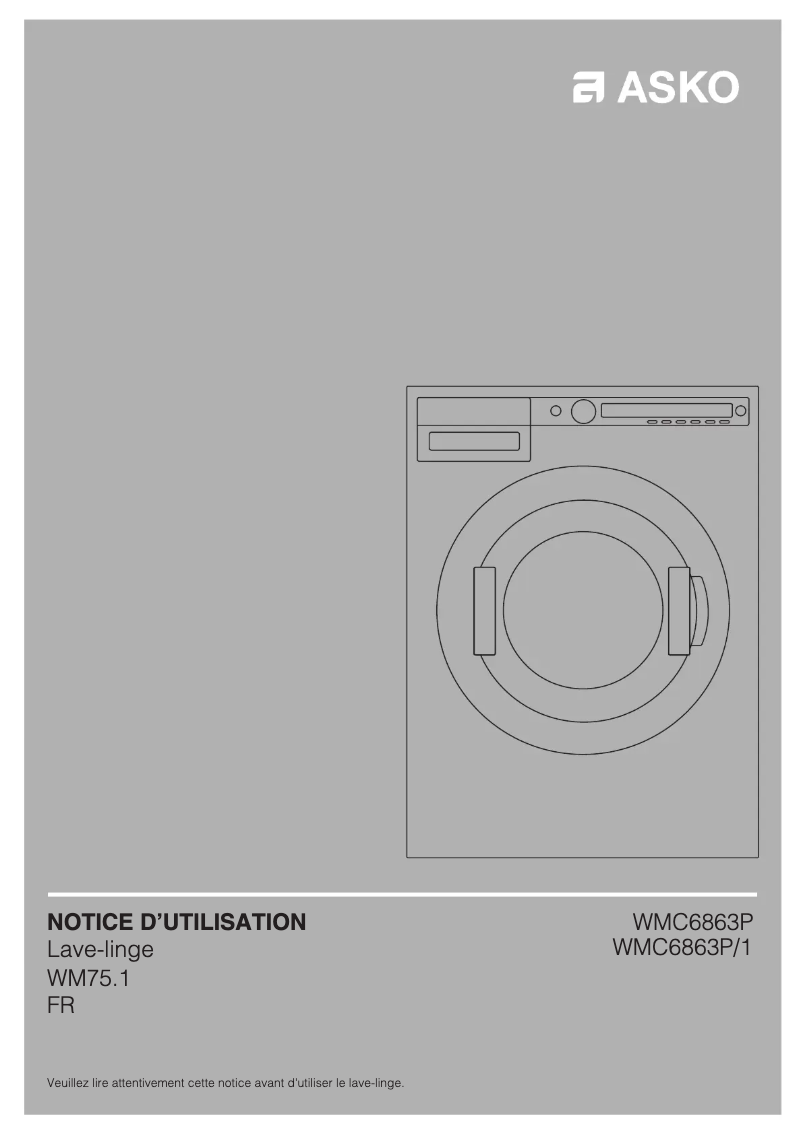 First page image of the manual for WMC6863P/1