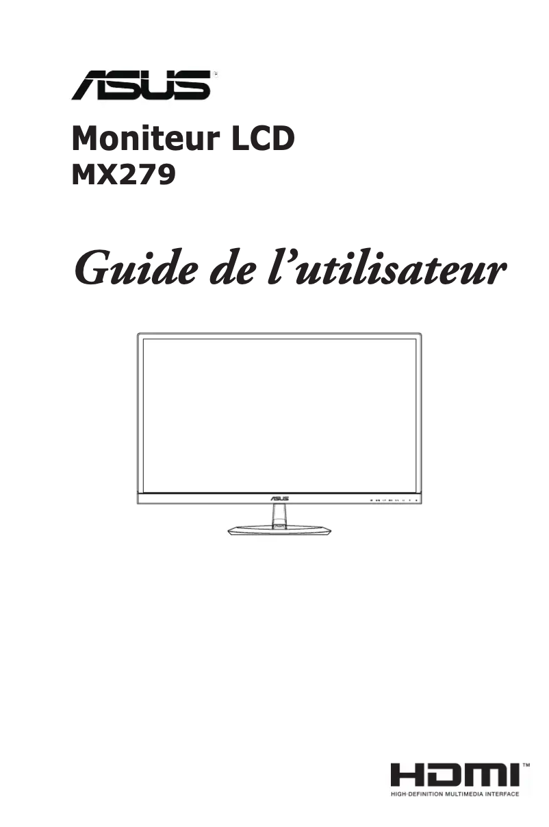 Page 1 of the manual User Manual Asus Designo MX279HS