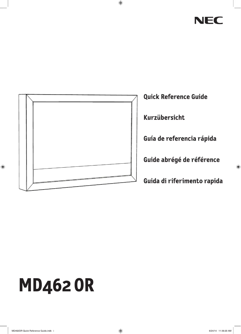First page image of the manual for MD462OR