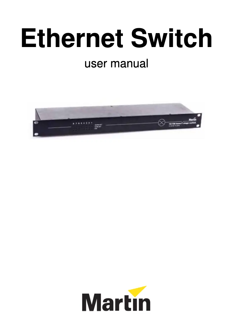 First page image of the manual for Ethernet Switch