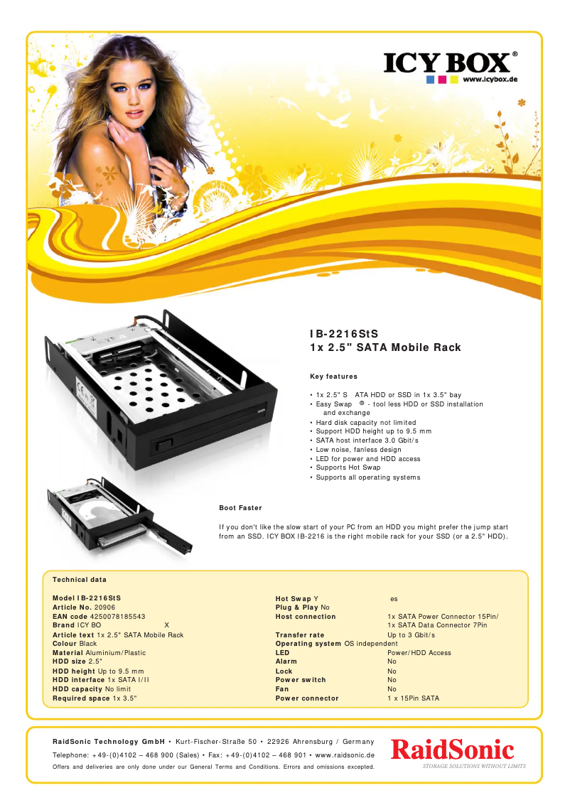 First page image of the manual for IB-2216StS