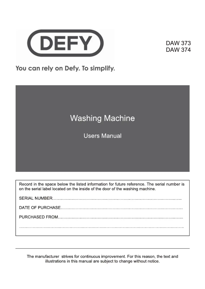 First page image of the manual for DAW 374