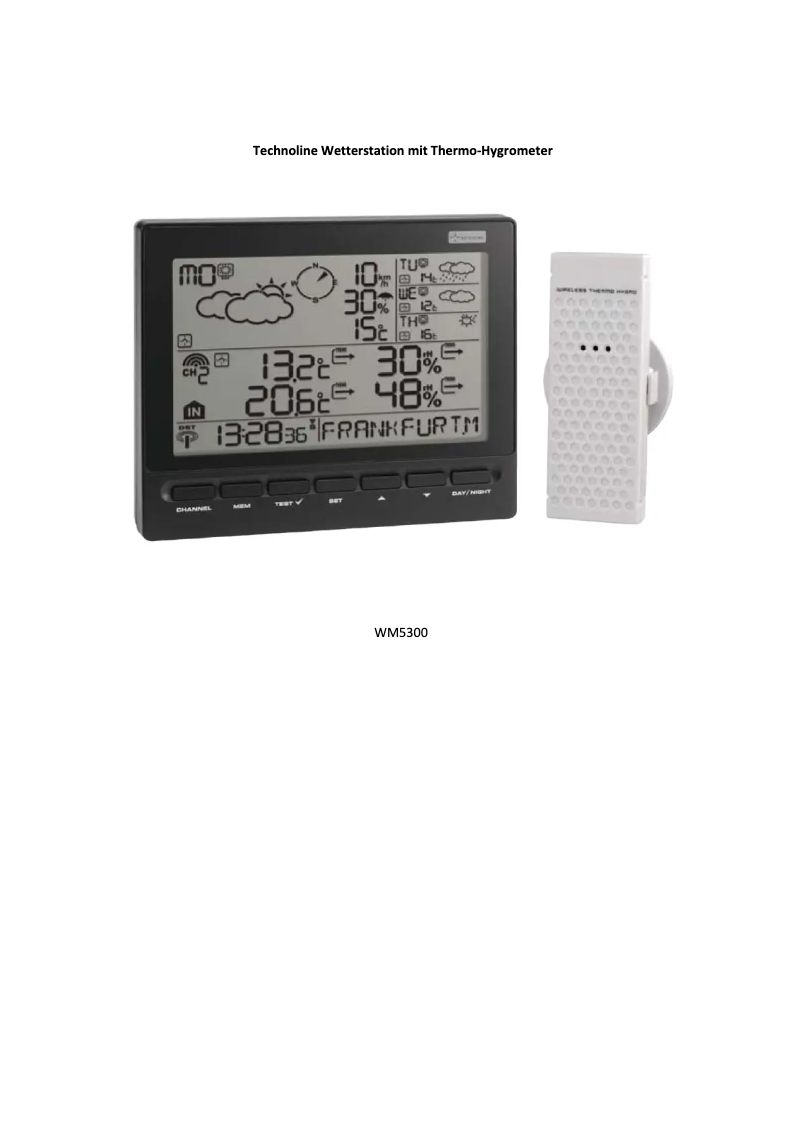 First page image of the manual for WM 5300