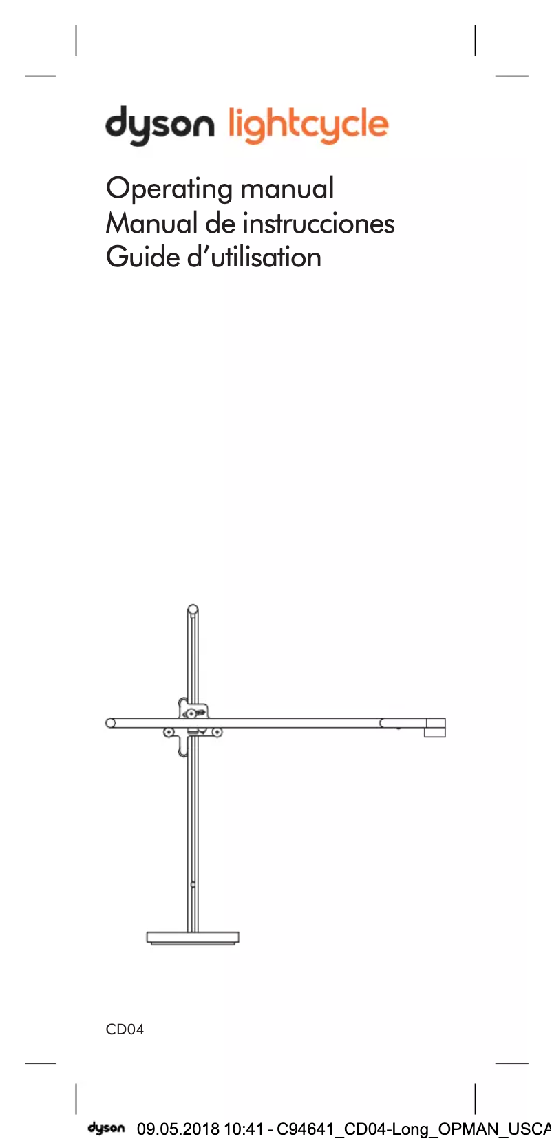 Page 1 of the manual User Manual Dyson Lightcycle