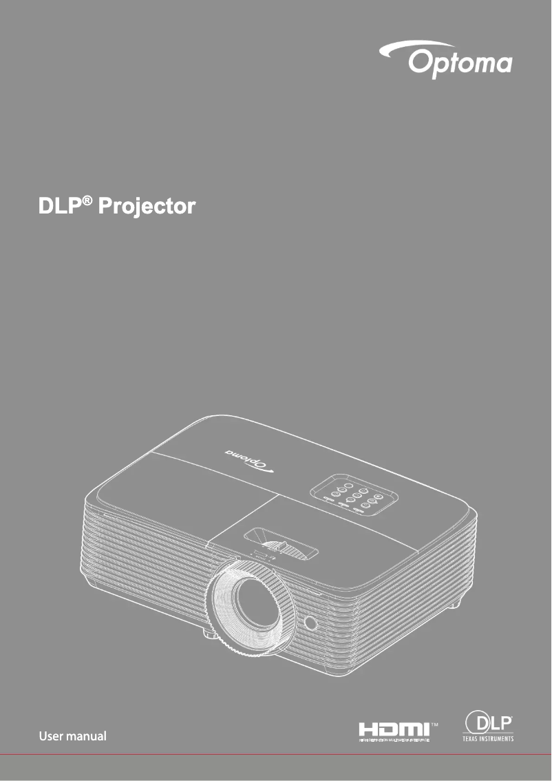 Page 1 of the manual User Manual Optoma X371