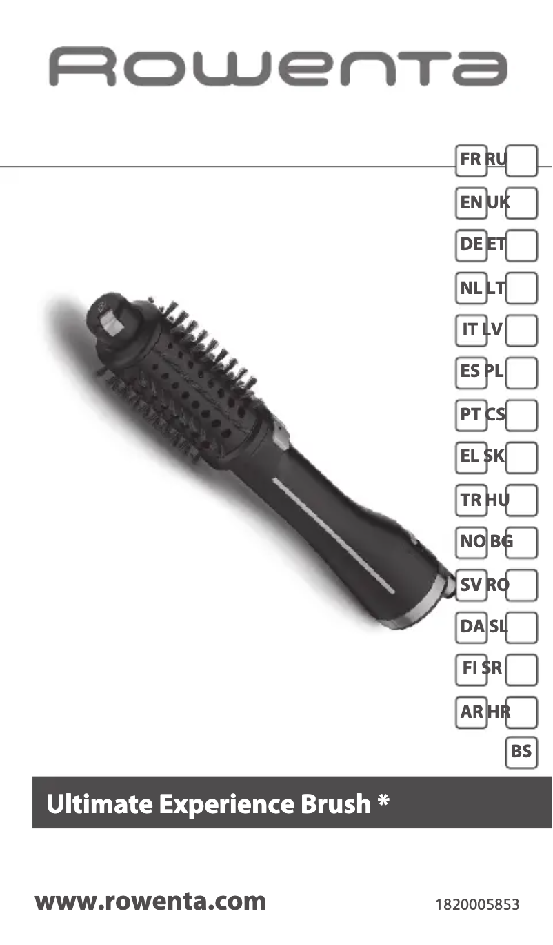 Page 1 of the manual User Manual Rowenta Ultimate Experience CF9620