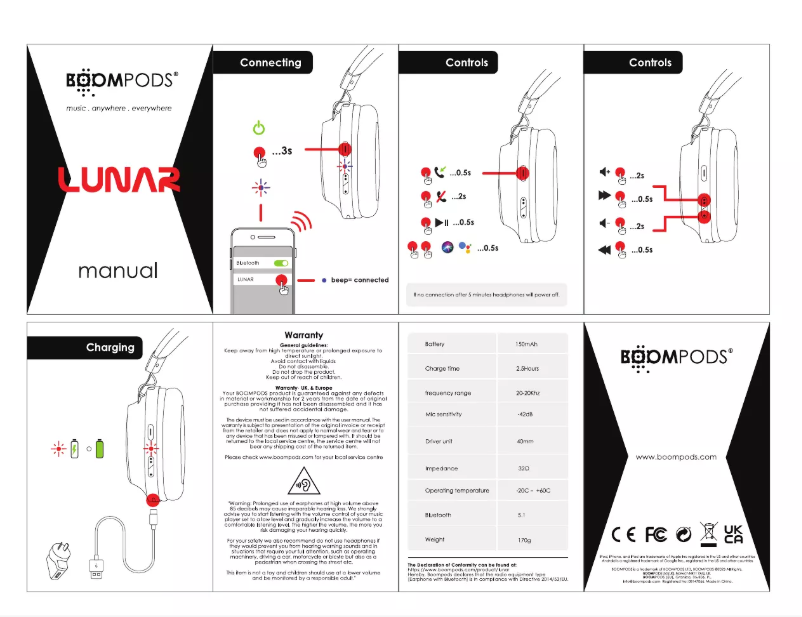 Page 1 of the manual User Manual Boompods Lunar