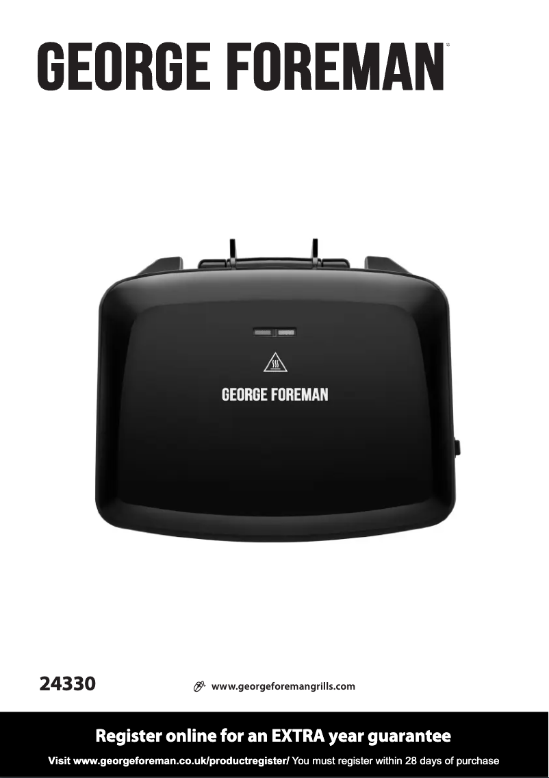 Page 1 of the manual User Manual George Foreman 24330