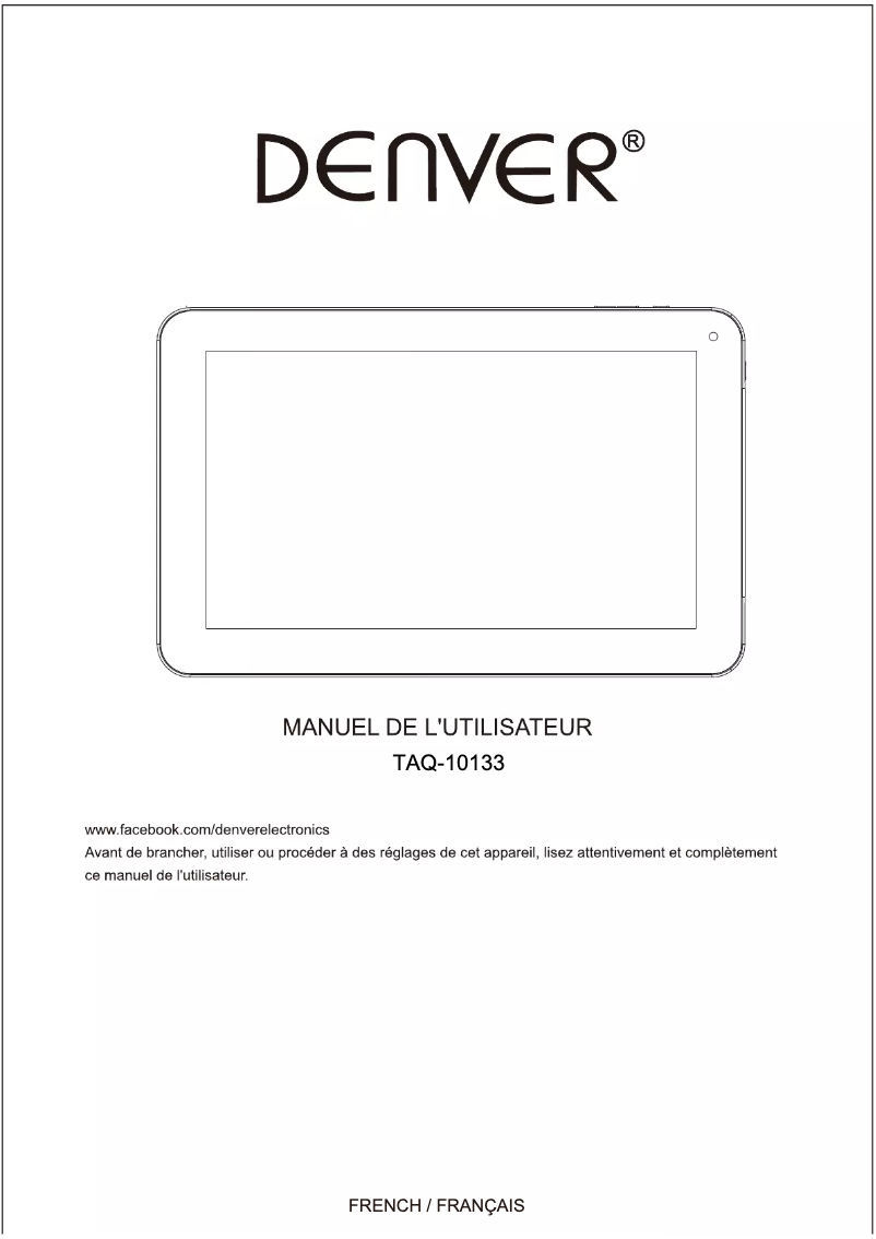 Page 1 of the manual User Manual Denver TAQ-10133