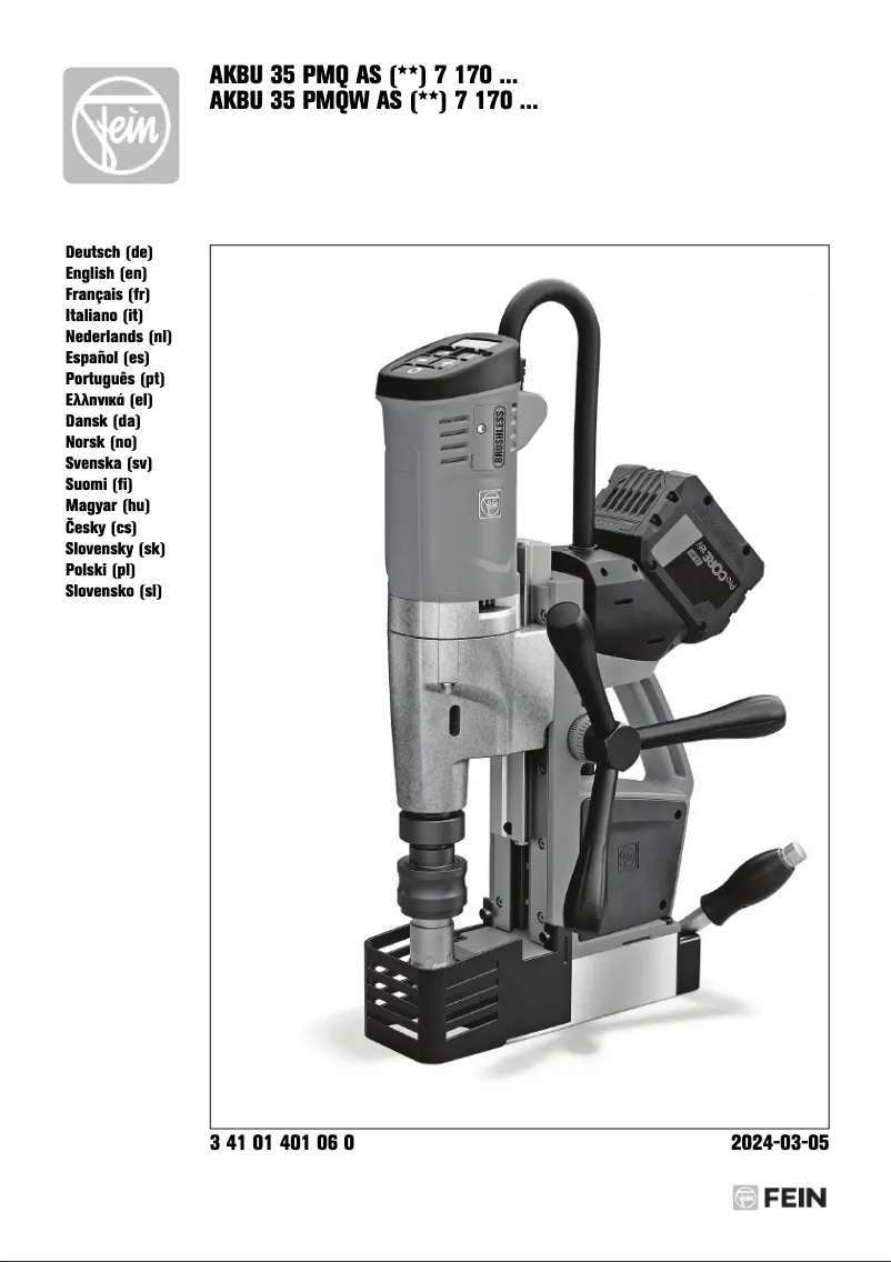 Page 1 of the manual User Manual Fein AKBU 35 PMQ AS
