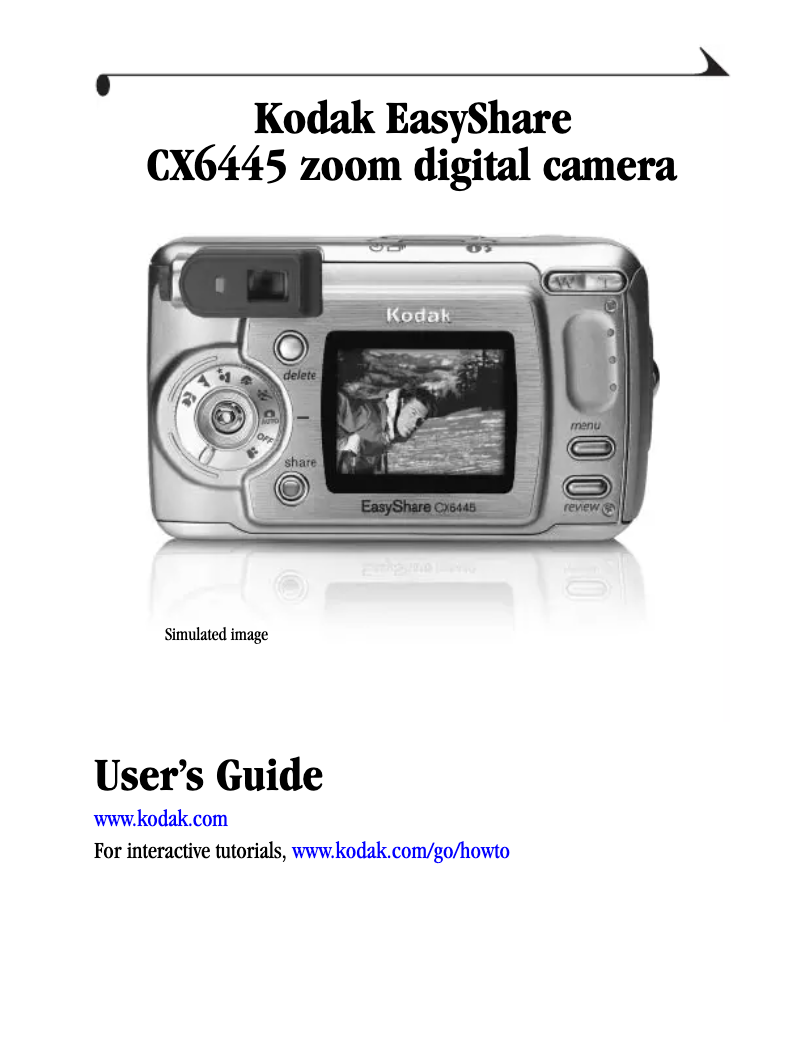 First page image of the manual for EasyShare CX6445