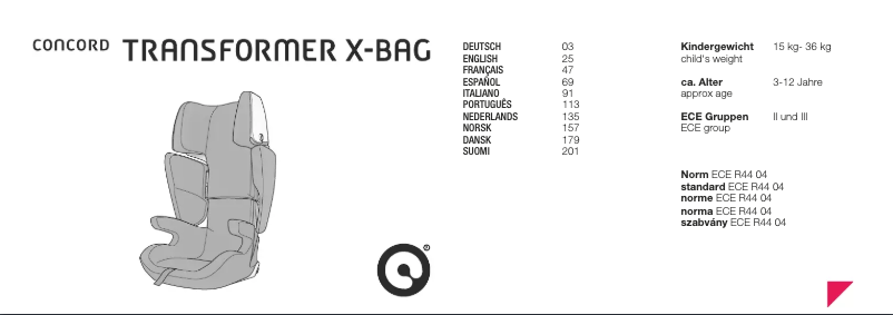 First page image of the manual for Transformer X-Bag