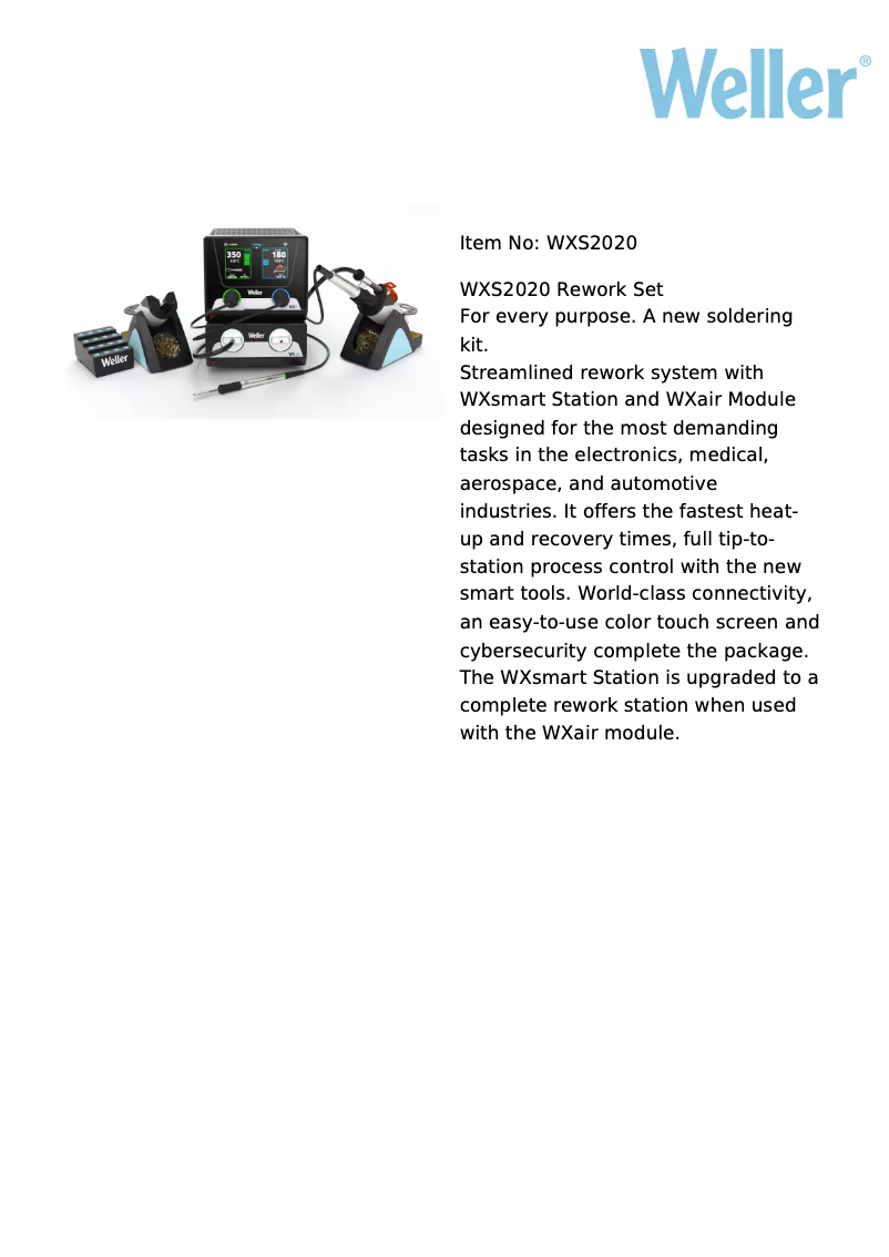 First page image of the manual for WXS2020