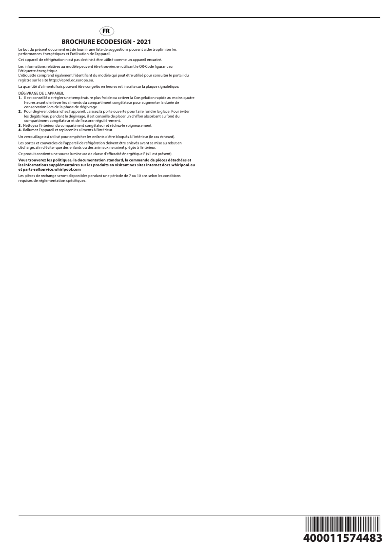 First page image of the manual for WHM 2110