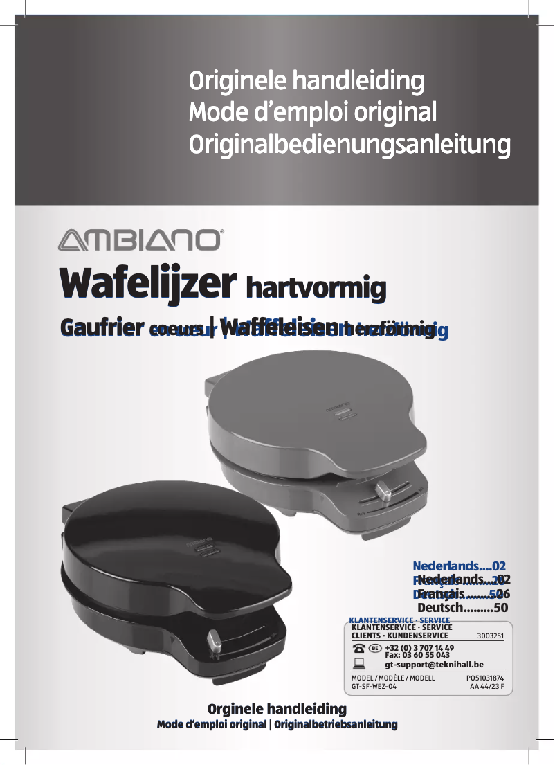 First page image of the manual for GT-SF-WEZ-04