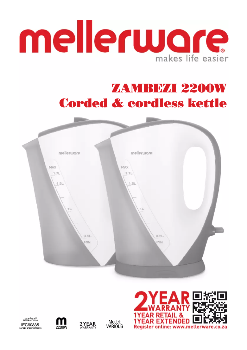 First page image of the manual for Zambezi 21200WB