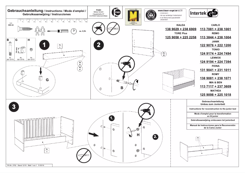 First page image of the manual for Eliana