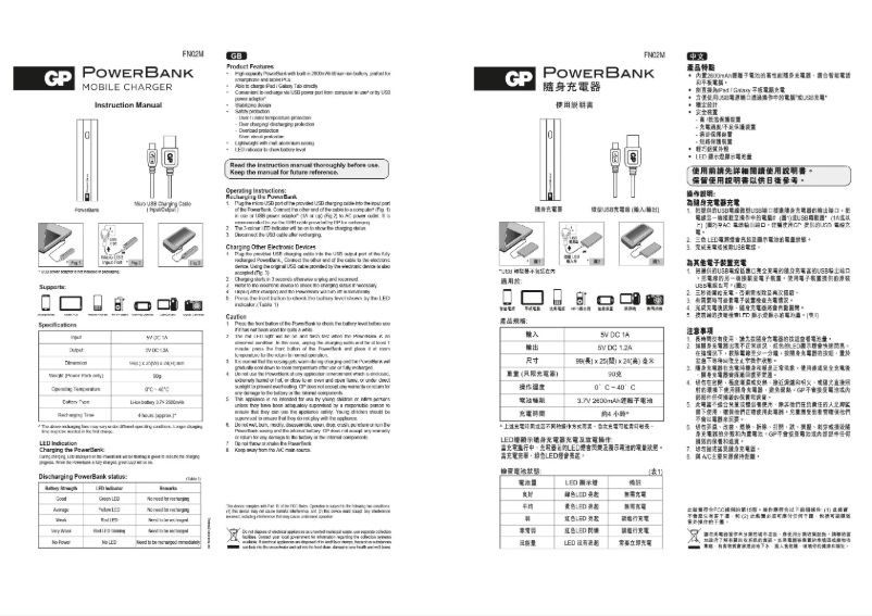 First page image of the manual for Portable PowerBank 405088